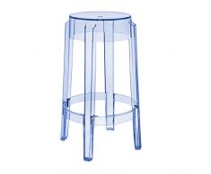 Kartell Charles Ghost Barhocker, Plastik, blau, 29 x 65 x 42,5 cm,2 Stück