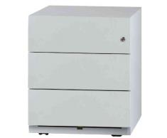 Bisley Rollcontainer Note mit Griffleiste, 3 Universalschubladen, Metall, 355 Silber, 56.5 x 42 x 49.5 cm