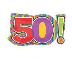 Amscan International Punkte und Streifen Supershape Folienballon 50.