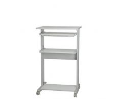 Rotronic ROLINE Steh-Arbeitsplatz, Metall, lichtgrau/weiÃ, 68 x 54 x 68 cm