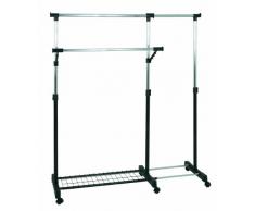 Haku-MÃ¶bel 44545 Rollgarderobe 94/160 x 49 x 103/170 cm, chrom/schwarz