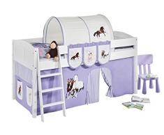 Lilokids IDA4106KW-PFERDE-LILA Kinderbett, Holz, pferd lila, 208 x 98 x 113 cm