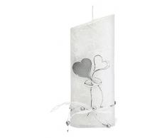 Wiedemann Hochzeitskerze Perlmutt weiß, Wachs, Silber, 22 x 8.5 cm