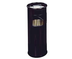 Durable 333001 MÃ¼lleimer Metall mit Ascher rund, Standaschenbecher mit 17l Papierkorb und 2l Ascher, schwarz