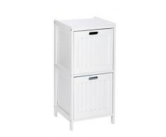 Wenko 21858100 Regal Oslo 2 Schubladen - Badregal im Landhausstil, Holz, 36 x 76 x 36 cm, WeiÃ