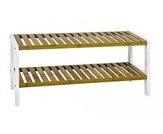 HAKU Möbel 38329 Regal, 26 x 70 x 33 cm, weià / natur, mit 2 Ablagen