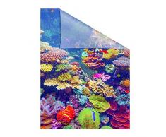 Lichtblick Fensterfolie 50 x 100 cm mit Motiv Aquarium - Bunt, Selbstklebender Sichtschutz ohne Bohren, blickdichtes Fensterdekor, für alle Glasflächen