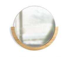 Umbra 358778-390 Mira Mirror, Wandspiegel mit halbem Holzrahmen, Natur