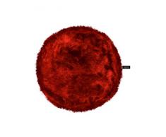 benuta Shaggy Hochflor Teppich Whisper Rot ø 80 cm rund | Langflor Teppich für Schlafzimmer und Wohnzimmer