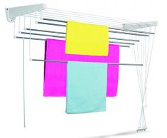 Casabriko Wäscheständer für Wand und Decke 95-165x41x135 cm Bianco