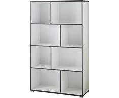 Germania 4082-84 Aktenregal mit 8 offenen Fächern in WeiÃ, 98 x 160 x 35 cm (BxHxT)