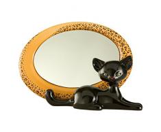 Goebel 66800194 Leopard Kitty Spiegel, Hartporzellan, bunt, 27,5 x 11,5 x 17 cm