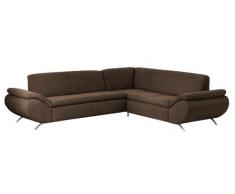 Max Winzer 28707012051701 Polsterecke Madita 2.5-Sitzer mit Ecksofa rechts, samtiges Flachgewebe, braun