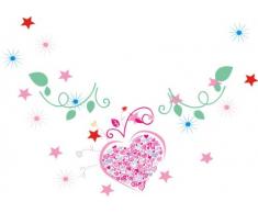 Indigos 4051719734782 Wandtattoo MF185 Tribal Ornament Himmel Ranke Liebe Herz 80 x 55 cm