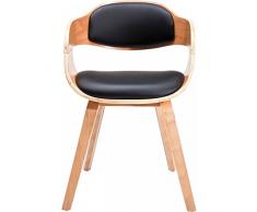 Kare Stuhl mit Armlehne Costa Beech, moderner, bequemer Esszimmerstuhl, brauner, schwarzer Designstuhl aus Kunstleder und Buchenholz (H/B/T) 70,5x52x51cm