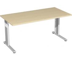 Gera MÃ¶bel S-618103-AH/SI Schreibtisch Lissabon, 160 x 80 x 72 cm, ahorn / silber