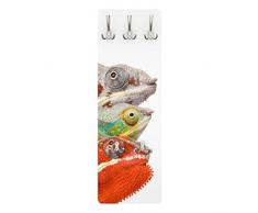 Apalis 78690 Wandgarderobe Colorful Chameleon | Design Garderobe Garderobenpaneel Kleiderhaken Flurgarderobe Hakenleiste Holz Standgarderobe Hängegarderobe | 139x46cm