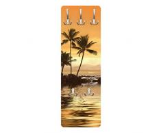 Apalis 78642 Wandgarderobe Caribbean Sunset I | Design Garderobe Garderobenpaneel Kleiderhaken Flurgarderobe Hakenleiste Holz Standgarderobe Hängegarderobe | 139x46cm