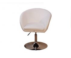 Heinz Hofmann 8230.CPW Drehsessel / Kunstleder / Weià / B. 60 x T. 60 x H. 70-82 cm