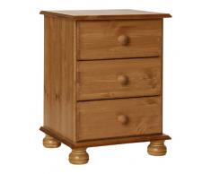 NJA Furniture Copenhagen Nachttisch mit 3 Schubladen, 58 x 44 x 39 cm, antikes Kiefernholz
