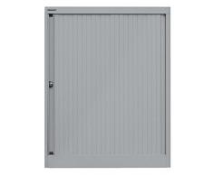 Bisley Rollladenschrank Eurotambour, 2 Fachböden, 2,5 OH, B 800 mm, Metall, Sl355 Rollladen Silber, Korpus Silber, 43 x 80 x 103 cm