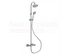 Croydex Casca Duschgarnitur mit Thermostat, Duschkopf und Handbrause, Connect-Eze-Befestigungsset, verchromt