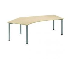 Gera MÃ¶bel 4 FuÃ Flex Schreibtisch, Holzdekor, Ahorn/Silber, 216.6 x 113 x 72 cm