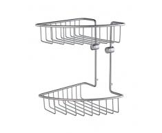 Smedbo Haus Eck Seifenkorb, doppelt, silber