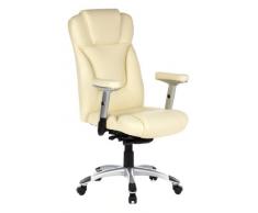 hjh OFFICE 668720 Bürostuhl Chefsessel EMBASSY 200 Kunstleder creme, extrem dicke Polsterung, ideal für das Büro oder Home Office, Drehstuhl, Bürostuhl Sessel, Chefsessel ergonomisch, Chefsessel 125 Kg