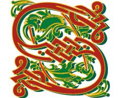 Indigos 4051719702187 Wandtattoo MF035 S wundervolles Ornament Blumen Tribal Buchstabe 80 x 78 cm