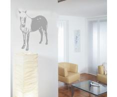 INDIGOS 4052166105132 Wandtattoo W527 Pferd, Pony Wandaufkleber 80 x 58 cm, silber