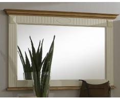 BFK Möbel Collection 32625 Wandspiegel Lugano, 7 x 110 x 70 cm, Fichte, elfenbeinfarbig