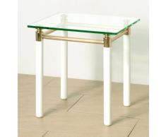 HAKU Möbel 42331 Beistelltisch 42 x 42 x 44 cm, weià / vergoldet