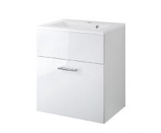 Held Möbel 098.3007 Blanco Waschtisch / 1 Metall-Vollauszug / 1 Mineralgussbecken weià / 60 x 69 x 50 cm / Hochglanz-weiÃ