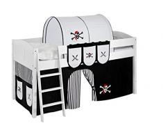 Lilokids IDA4106KW-PIRAT-SCHWARZ-S Kinderbett, Holz, pirat schwarz, 208 x 98 x 113 cm