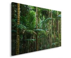 Feeby, Wandbild - 1 Teilig - 70x100 cm, Leinwand Bild Leinwandbilder Bilder Wandbilder Kunstdruck, DSCHUNGEL, FERN, WALD, NATUR, GRÃN