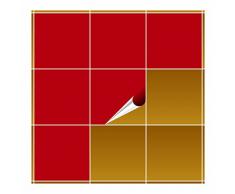 FoLIESEN Fliesenaufkleber fÃ¼r Bad und KÃ¼che - 20x20 cm - rot glÃ¤nzend - 10 Fliesensticker fÃ¼r Wandfliesen