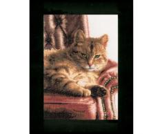 Lanarte Zählmusterpackung Katze im Sessel Aida Kreuzstichpackung, Baumwolle, Mehrfarbig, 24 x 34 x 0.3 cm