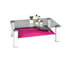 Alfa-Tische M20313 Couchtisch Lido, 110 x 70 cm, Glasplatte und farbiger Glasboden, rosa