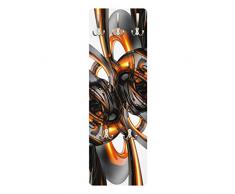 Apalis 79488 Wandgarderobe Shining Orange Circles | Design Garderobe Garderobenpaneel Kleiderhaken Flurgarderobe Hakenleiste Holz Standgarderobe Hängegarderobe | 139x46cm