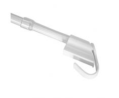 GARDINIA Klemmvitrage, Ausziehbar, Montage ohne Schrauben und Bohren, Durchmesser 10/12 mm, LÃ¤nge 45-75 cm, Metall, WeiÃ