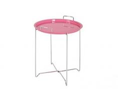Haku-Möbel 33280 Beistelltisch 51 x 45 cm, chrom/pink