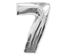 amscan Folienballon SuperShape Zahl 7, Silber