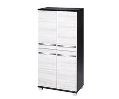 Schildmeyer 126132 Highboard, 60 x 117 x 32,5 cm, anthrazit glanz/kalkeiche Dekor