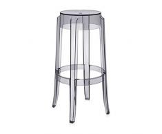 Kartell Charles Ghost Barhocker, Plastik, grau, 29 x 75 x 46 cm,2 Stück