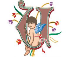 Indigos 4051719703894 Wandtattoo MF063 U wundervolles Ornament Engel Tribal Buchstabe 80 x 77 cm