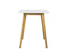 Tenzo 2186-001 Bess Designer Bartisch, Holz, weià / eiche, 80 x 80 x 95 cm
