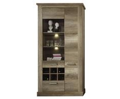 trendteam Wohnzimmer Vitrine Regal Standregal Montreal, 106 x 210 x 42 cm in Eiche Monument Dekor ohne Beleuchtung