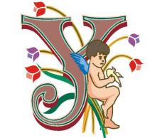 Indigos 4051719704136 Wandtattoo MF067 Y wundervolles Ornament Engel Tribal Buchstabe 80 x 72 cm