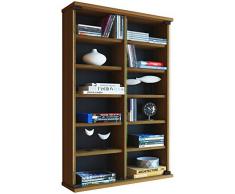 VCM Wandregal Hängeregal Wandschrank Hängeschrank Wandvitrine Wandschrank Kernnussbaum 18 x 60 x 91,5 cm Zuntisa